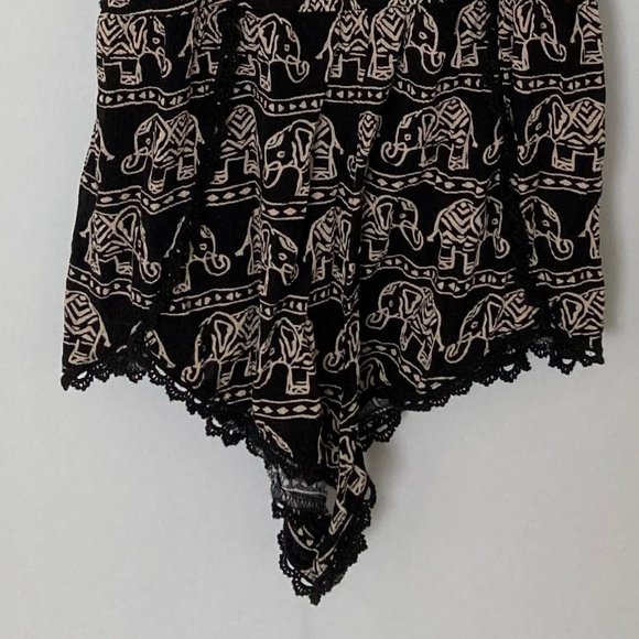 Forever 21 Elephant Black and Tan Romper - Picture 3 of 4